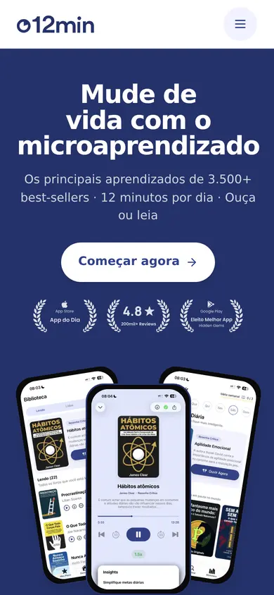 Experiência mobile do produto 12minutos